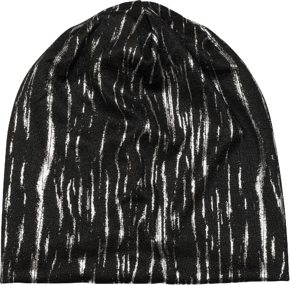 Stylebreaker Beanie Mit Metallic Streifen Print