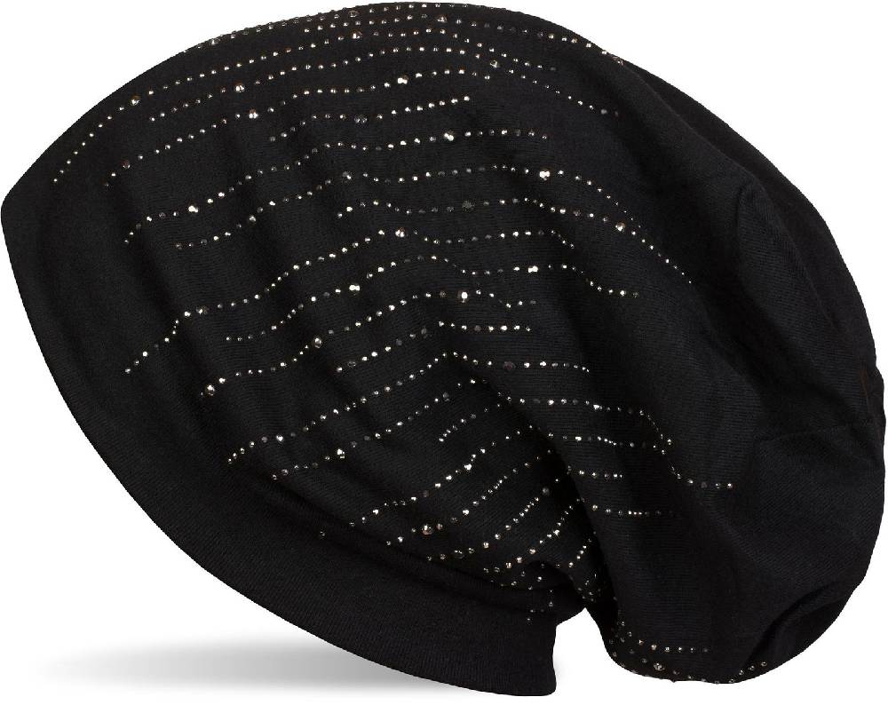 Stylebreaker Beanie mit Strass Streifen