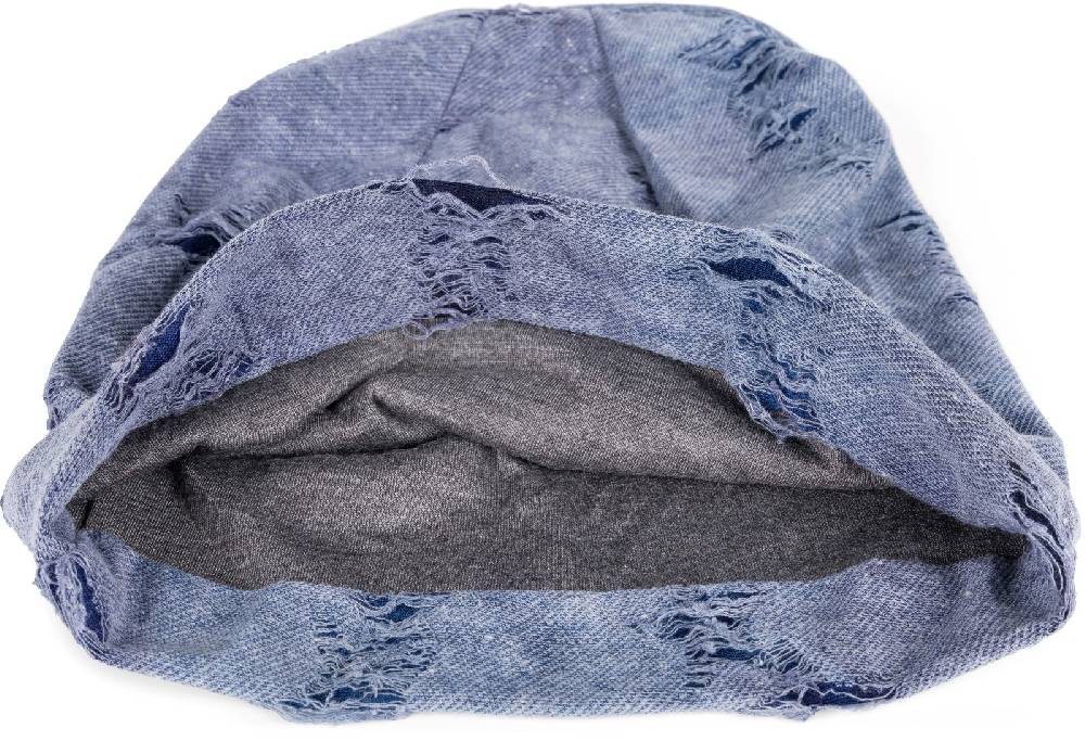 Stylebreaker Beanie Mütze Destroyed Denim Sterne