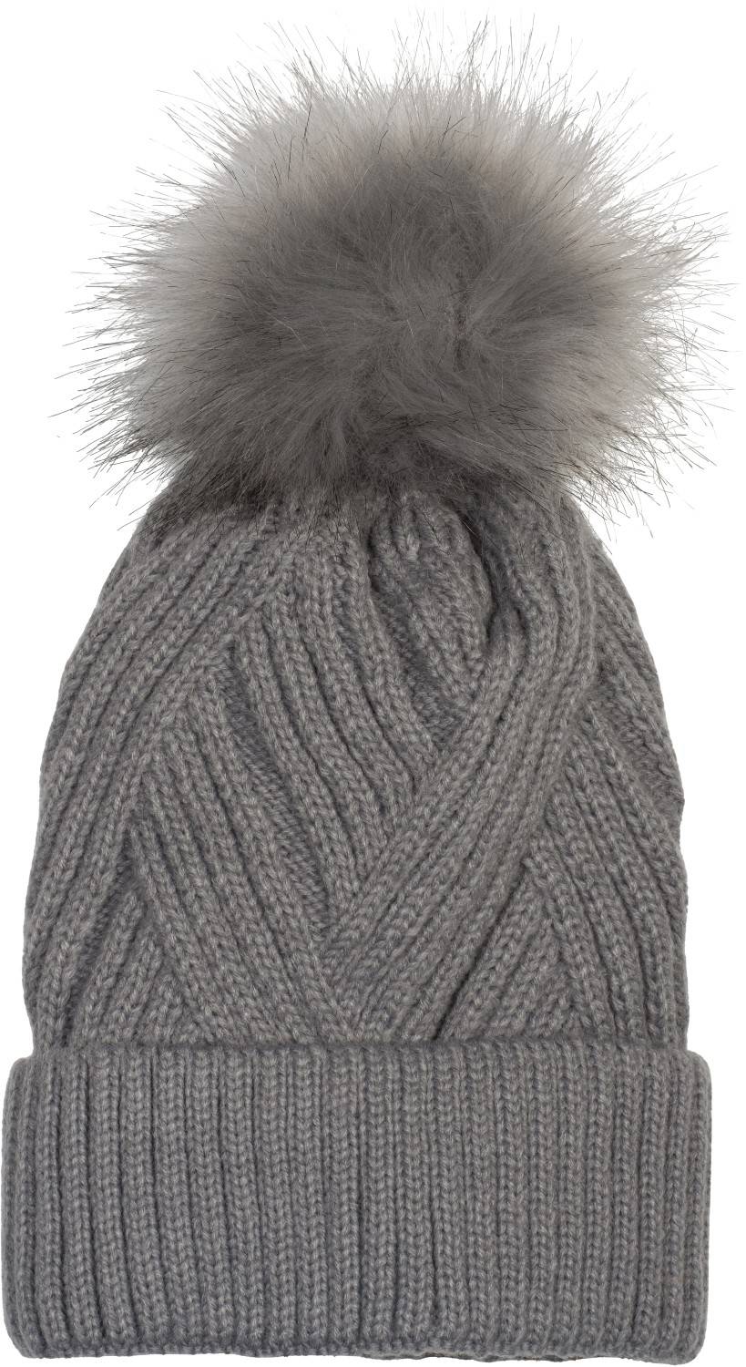 Stylebreaker Bommelmütze mit Rippenstrick Muster