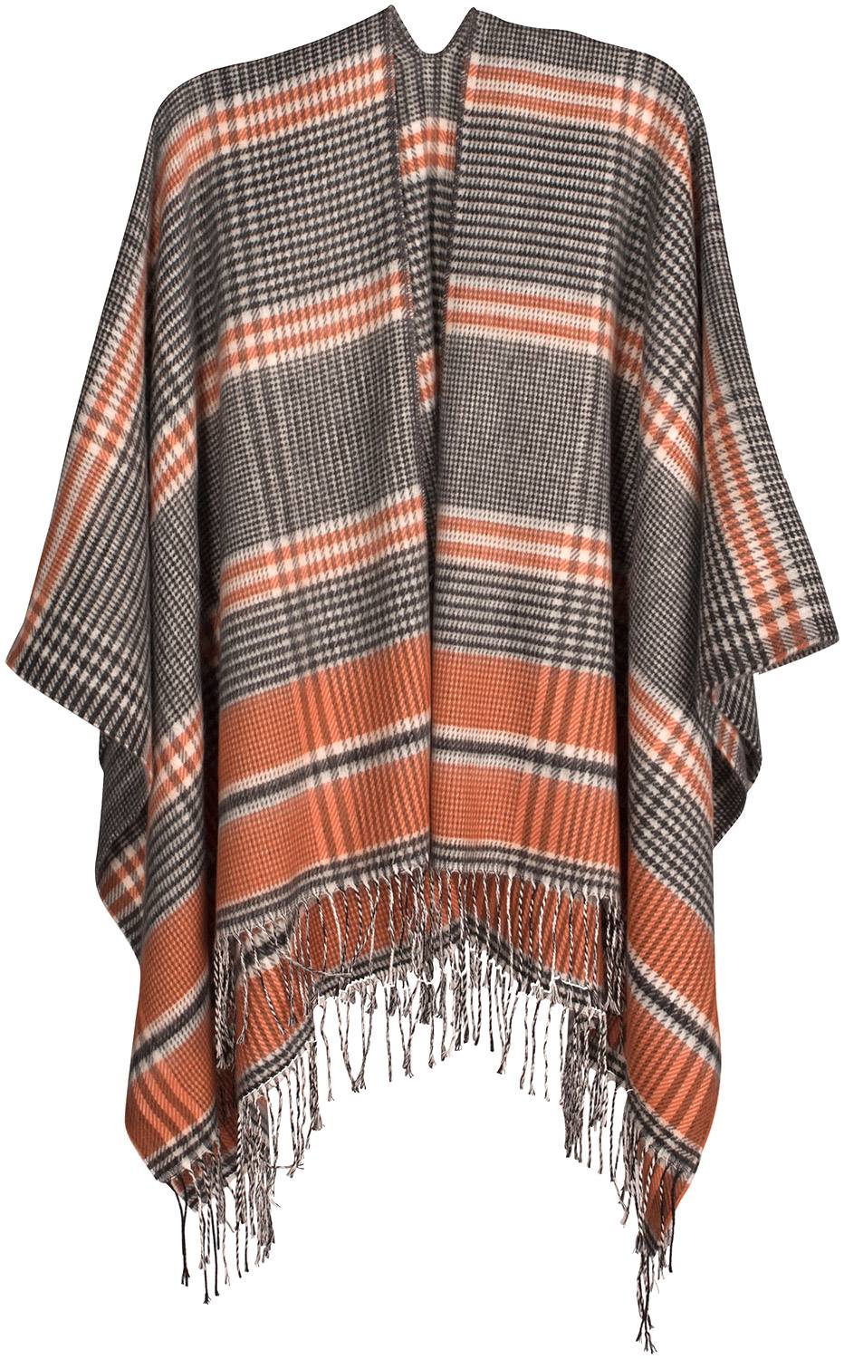 Stylebreaker Cape mit Glencheck Karo Muster