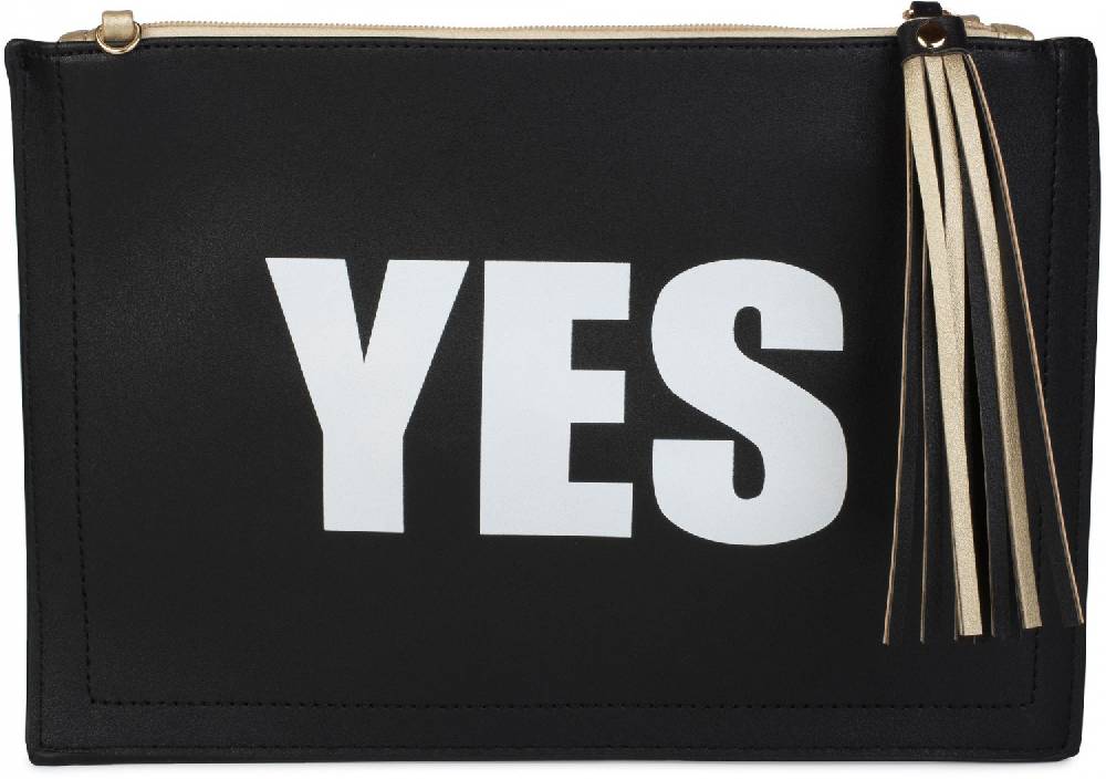 Stylebreaker Clutch mit YES und NO Print