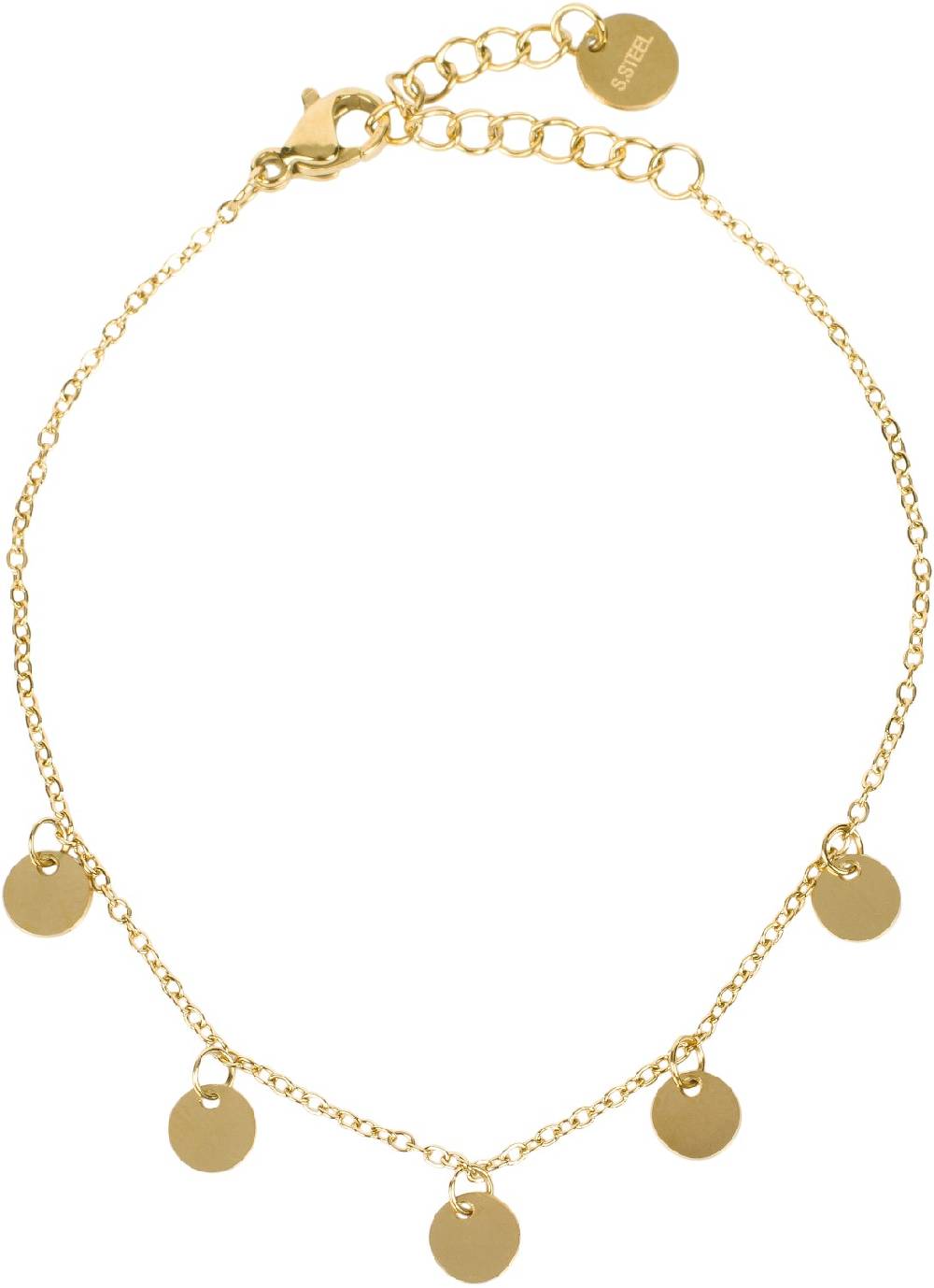 Stylebreaker Edelstahl Armkette mit Münz Anhängern