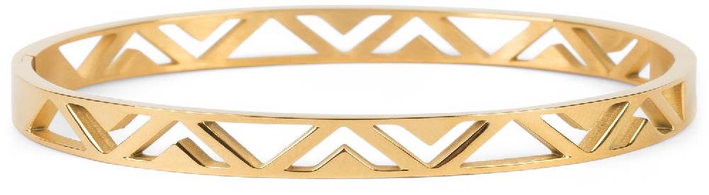 Stylebreaker Edelstahl Armreif Mit Dreieck Muster
