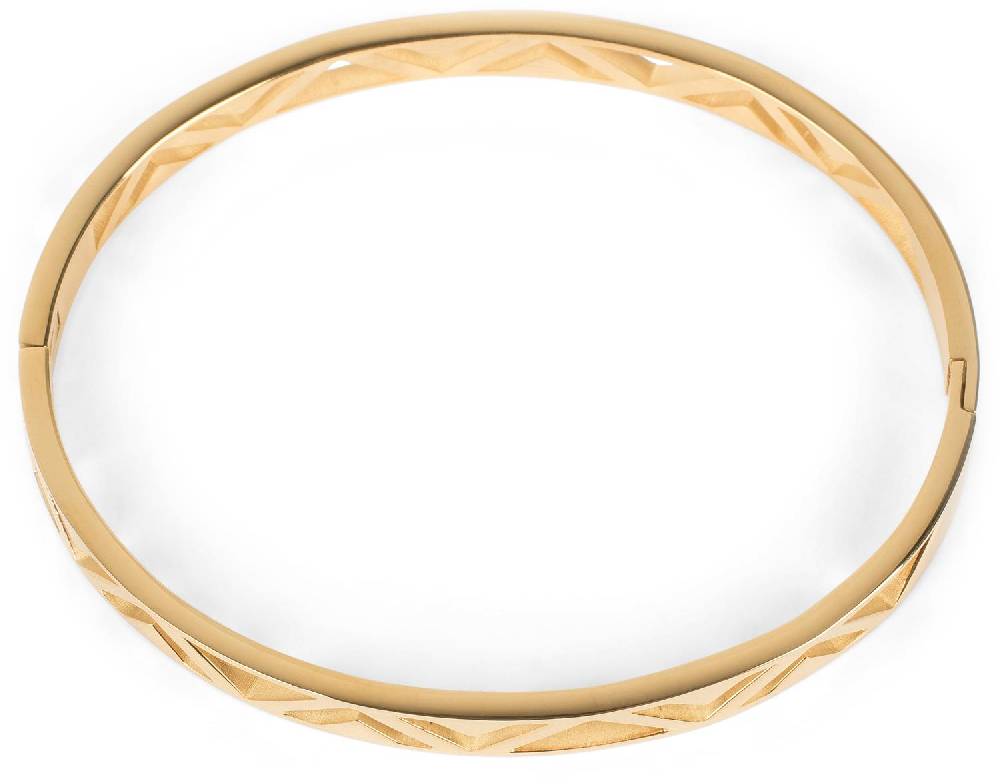Stylebreaker Edelstahl Armreif Mit Dreieck Muster