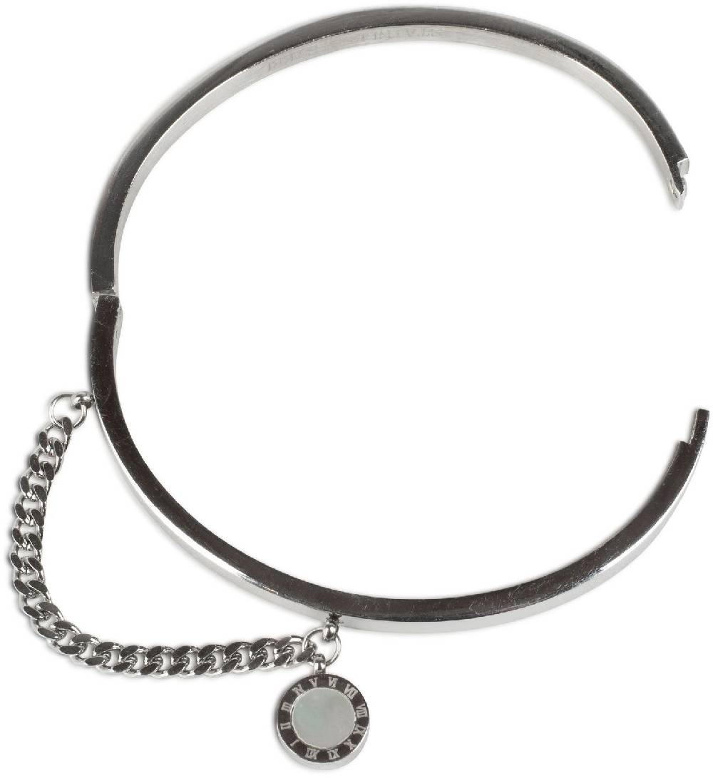 Stylebreaker Edelstahl Armreif Mit Kette & Anhänger