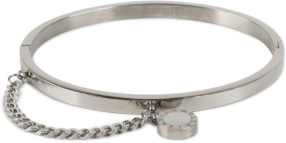 Stylebreaker Edelstahl Armreif mit Kette & Anhänger