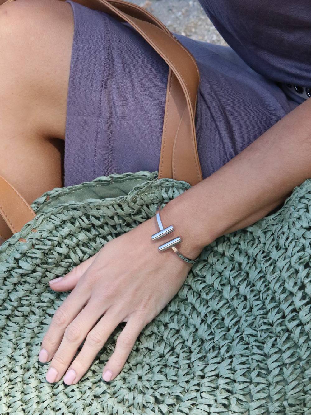 Stylebreaker Edelstahl Armreif Mit Stab Schmuck