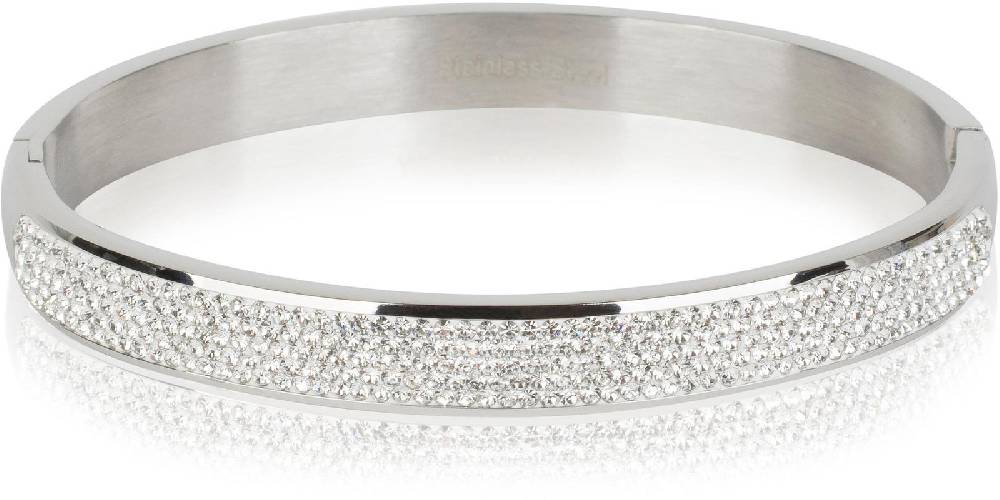 Stylebreaker Edelstahl Armreif mit Strass