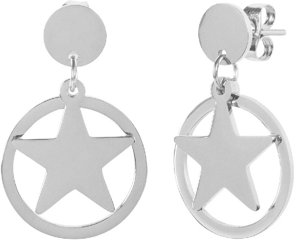 Stylebreaker Edelstahl Ohrringe Kreis und Stern