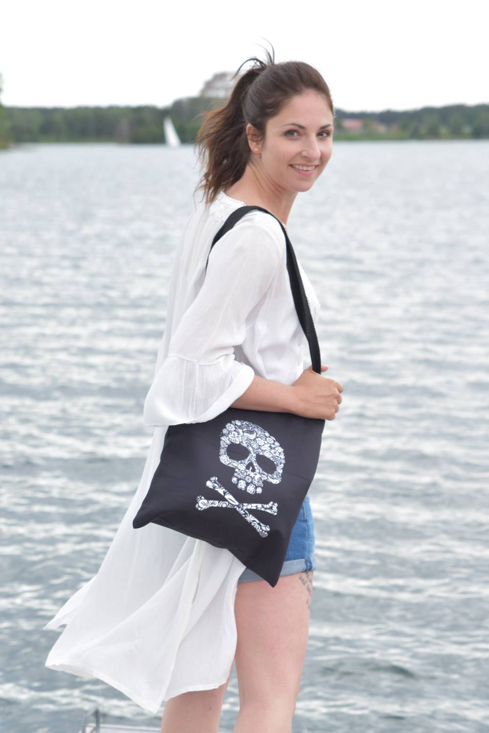 Stylebreaker Einkaufstasche Mit Totenkopf