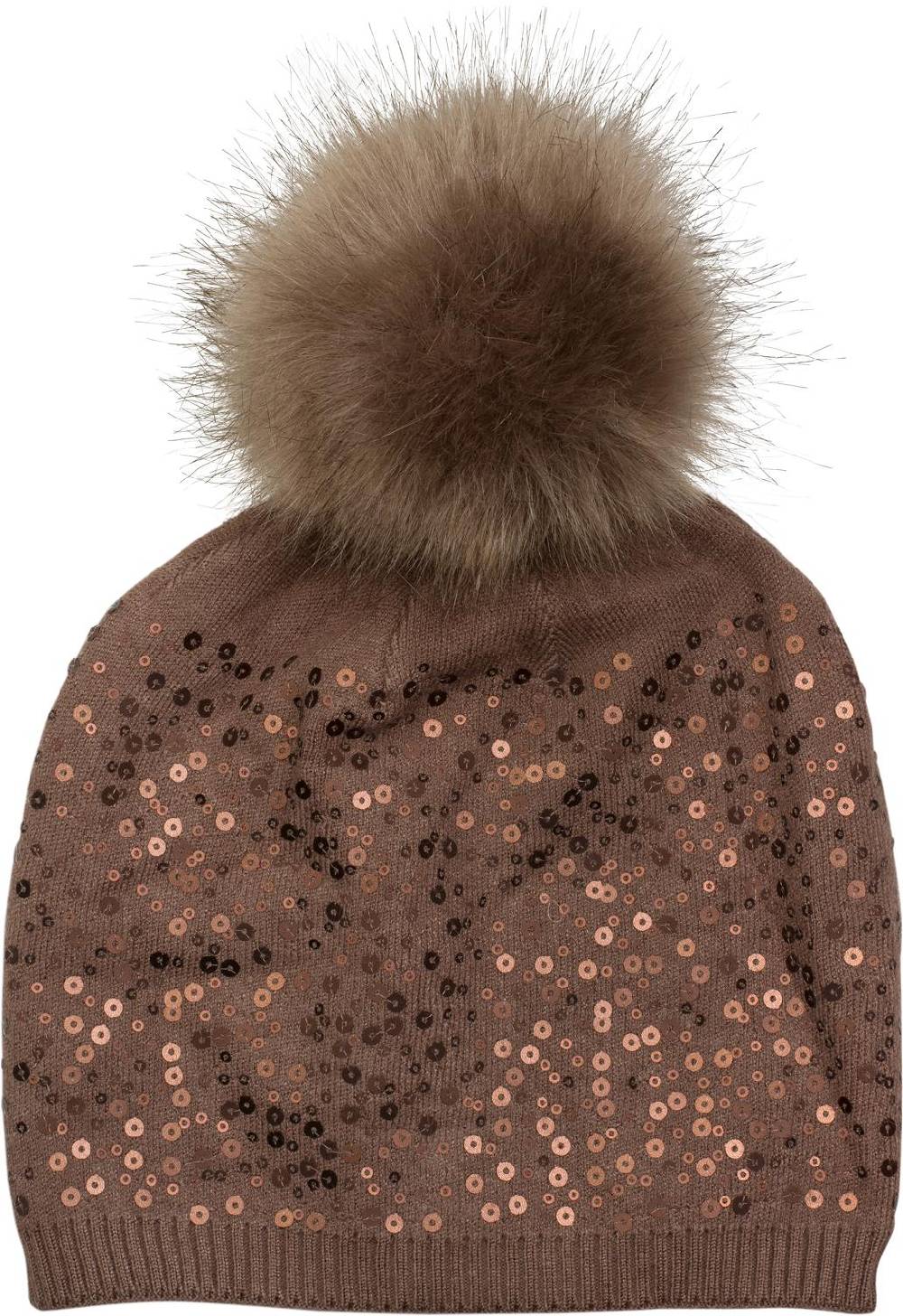 Stylebreaker Feinstrick Bommelmütze mit Pailletten