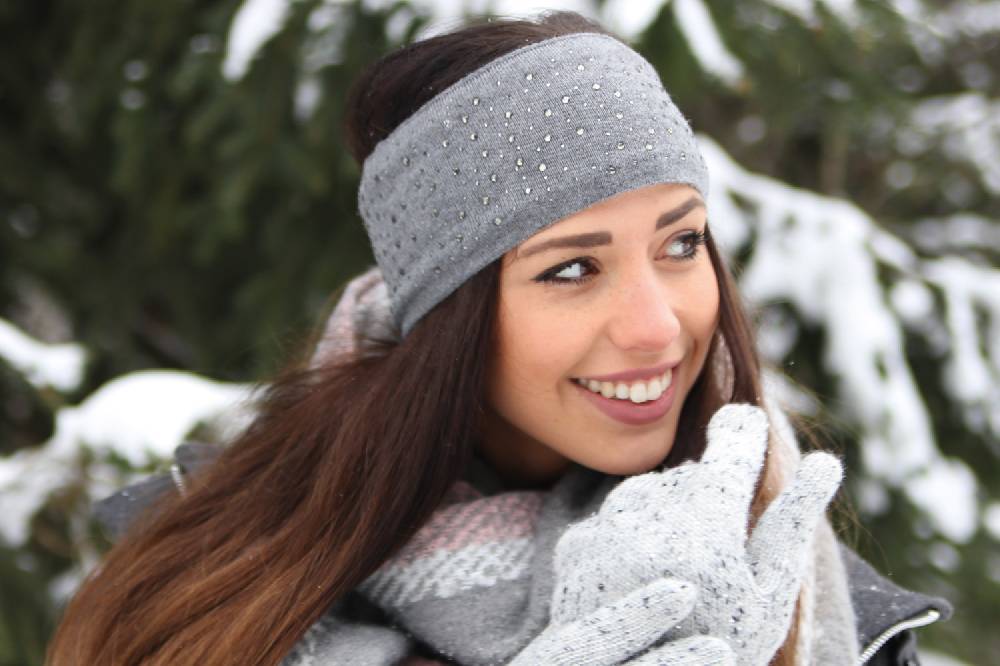 Stylebreaker Feinstrick Stirnband Mit Strass