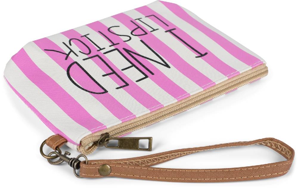 Stylebreaker Gestreifte Beautybag I NEED LIPSTICK
