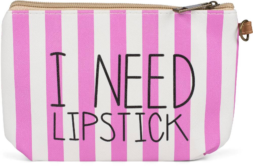 Stylebreaker Gestreifte Beautybag I NEED LIPSTICK