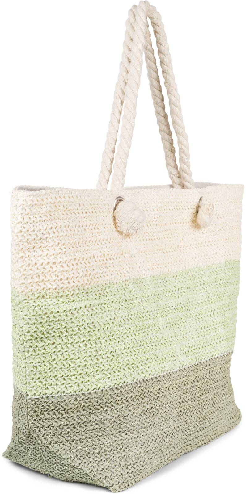 Stylebreaker Gestreifte Papierstroh Strandtasche