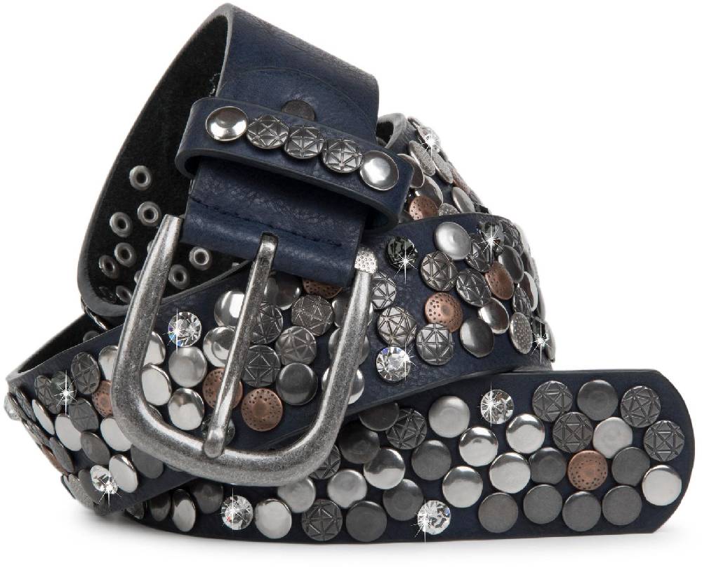 Stylebreaker Gürtel mit Nieten und Strass