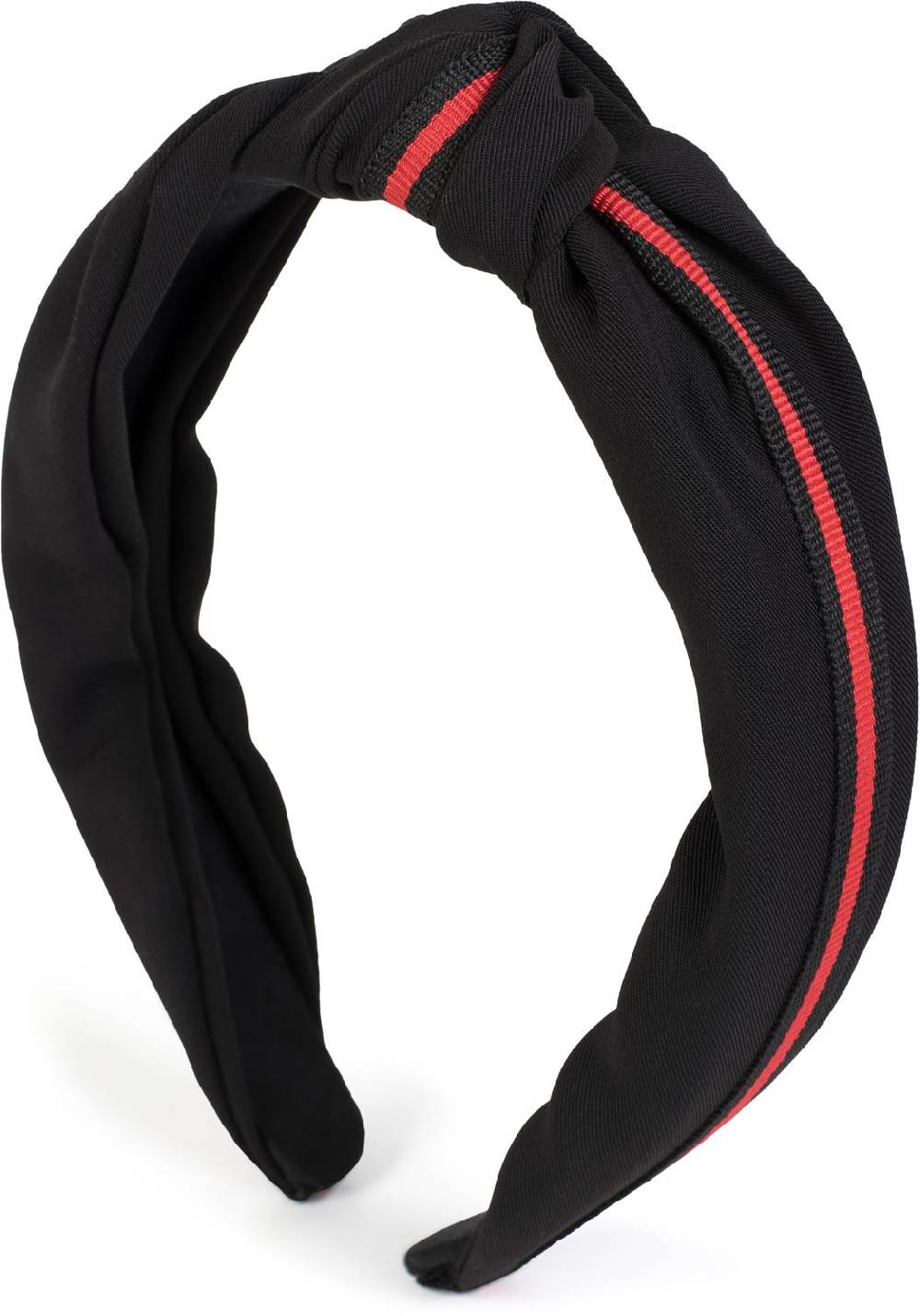 Stylebreaker Haarreif Mit Band In Rot-Schwarz
