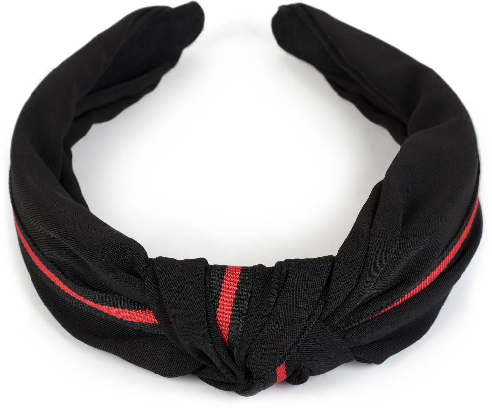 Stylebreaker Haarreif mit Band in Rot-Schwarz