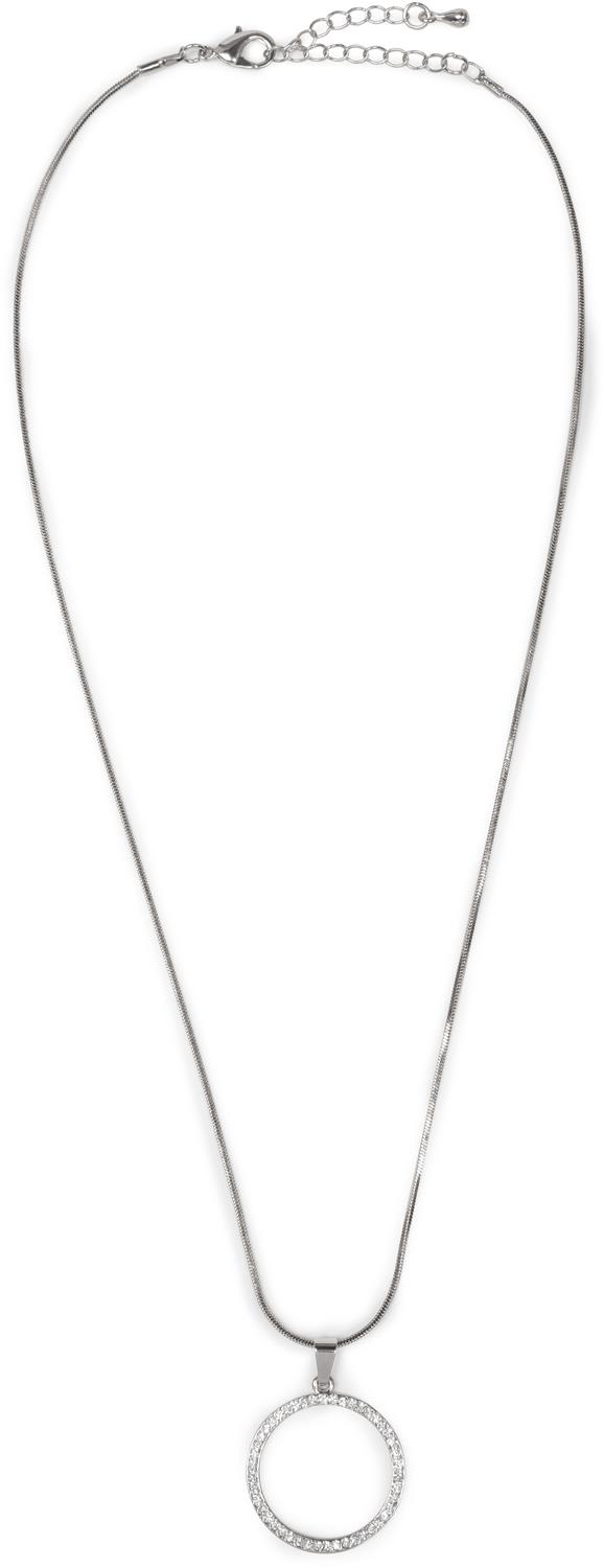 Stylebreaker Halskette Mit Rundem Strass Anhänger