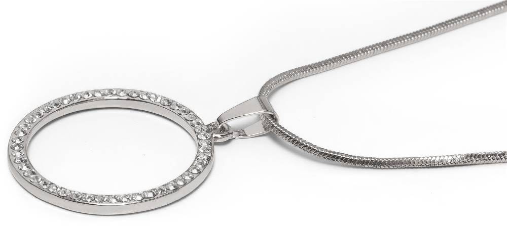 Stylebreaker Halskette Mit Rundem Strass Anhänger