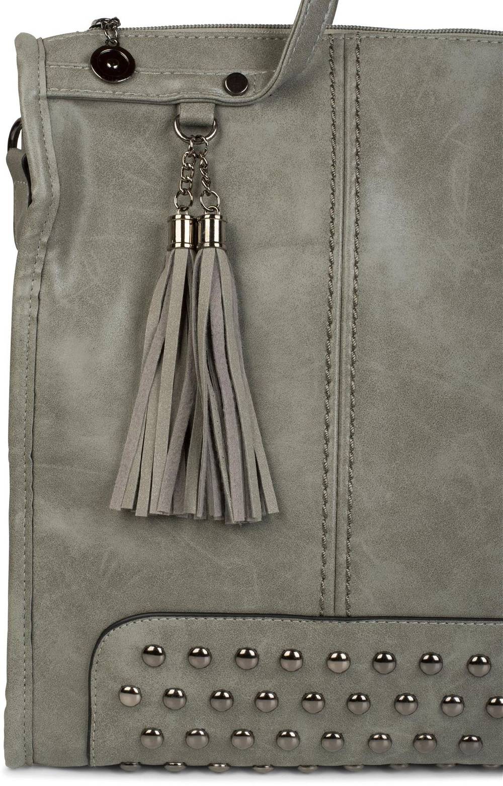 Stylebreaker Henkeltasche Mit Nieten Und Quaste