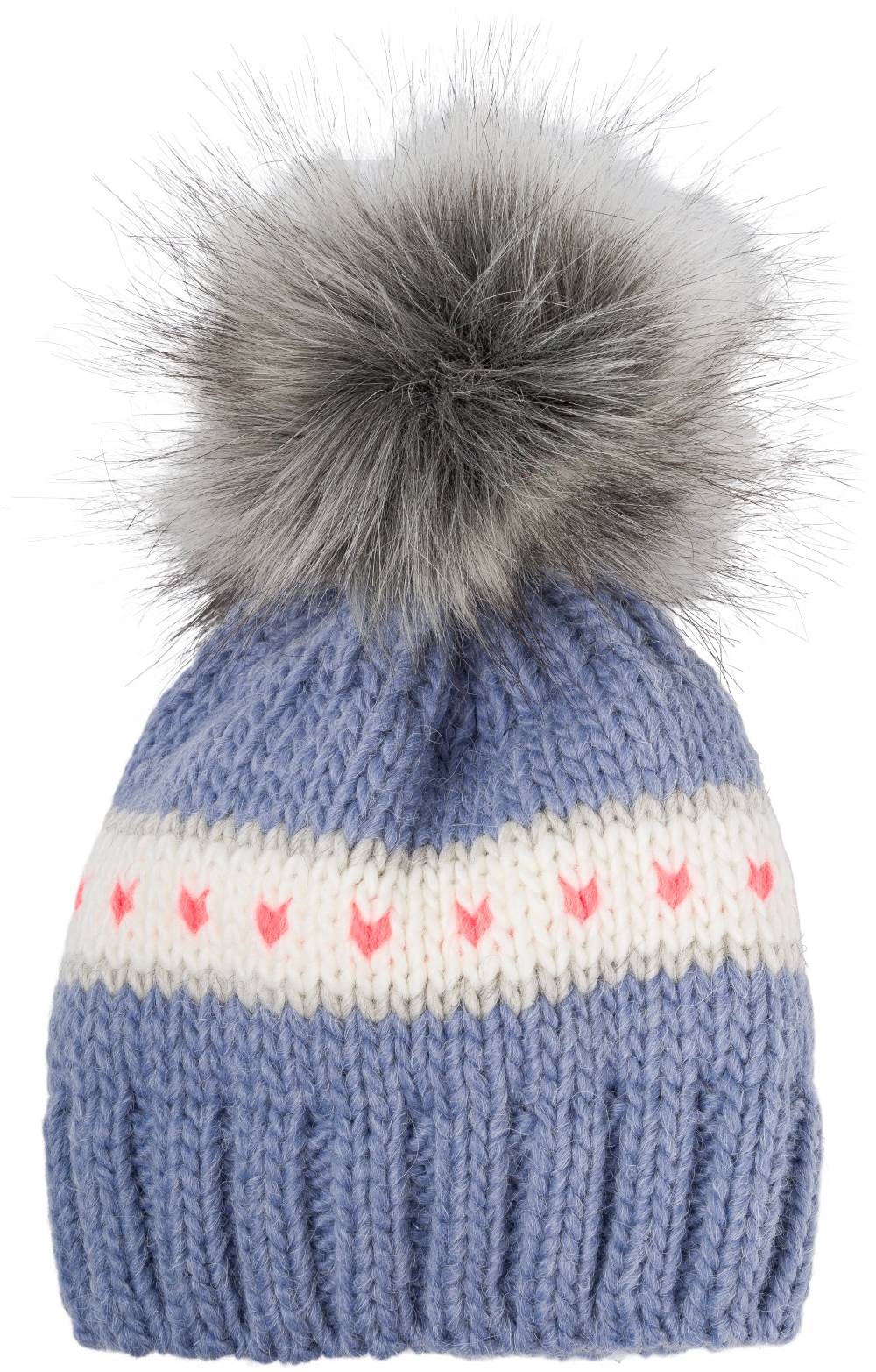 Stylebreaker Kinder Strick Bommelmütze Herzmuster