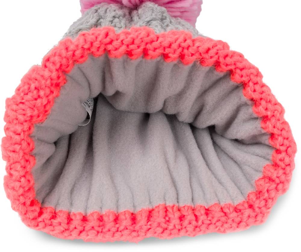 Stylebreaker Kinder Strick Bommelmütze Zopfmuster