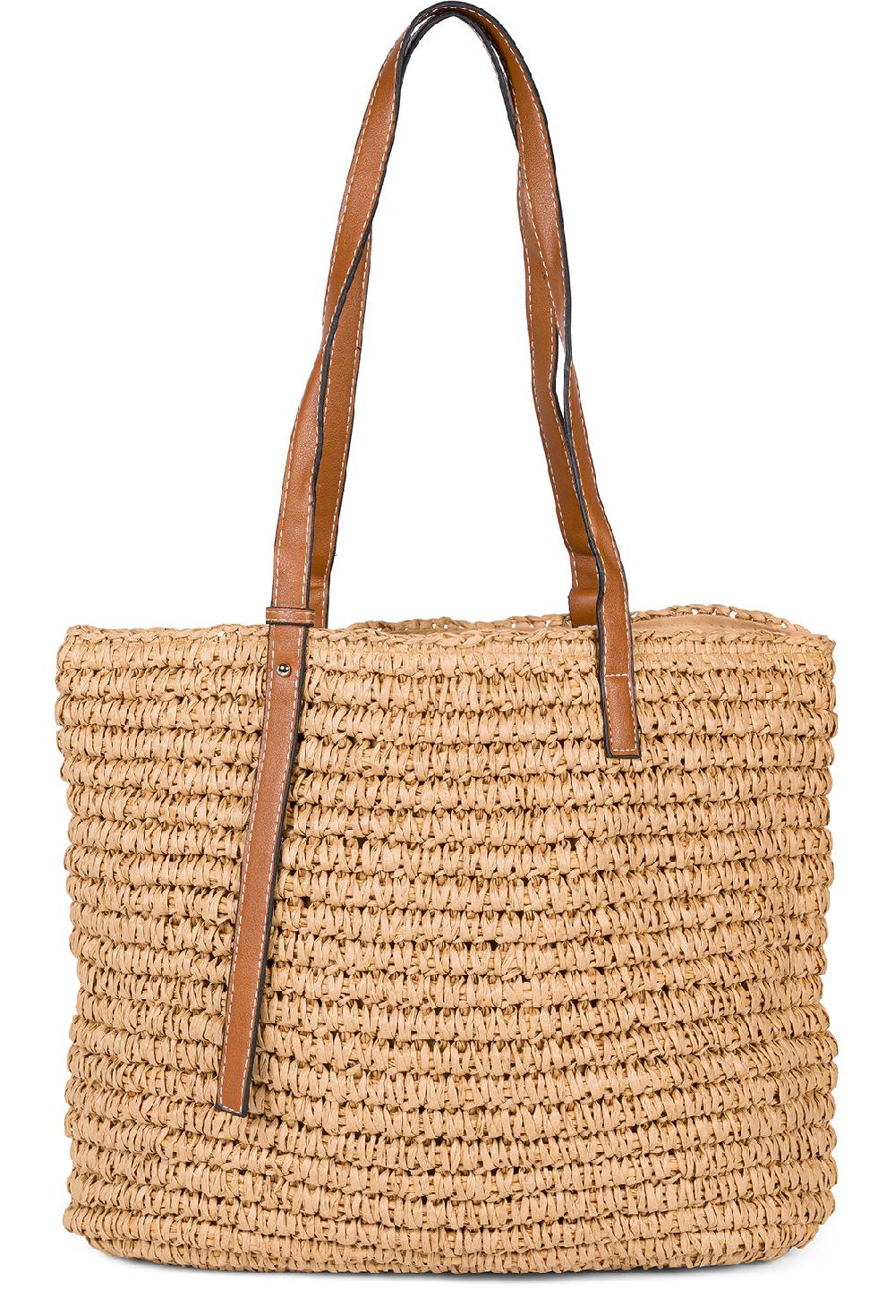 Stylebreaker Korbflecht Schultertasche - Basttasche