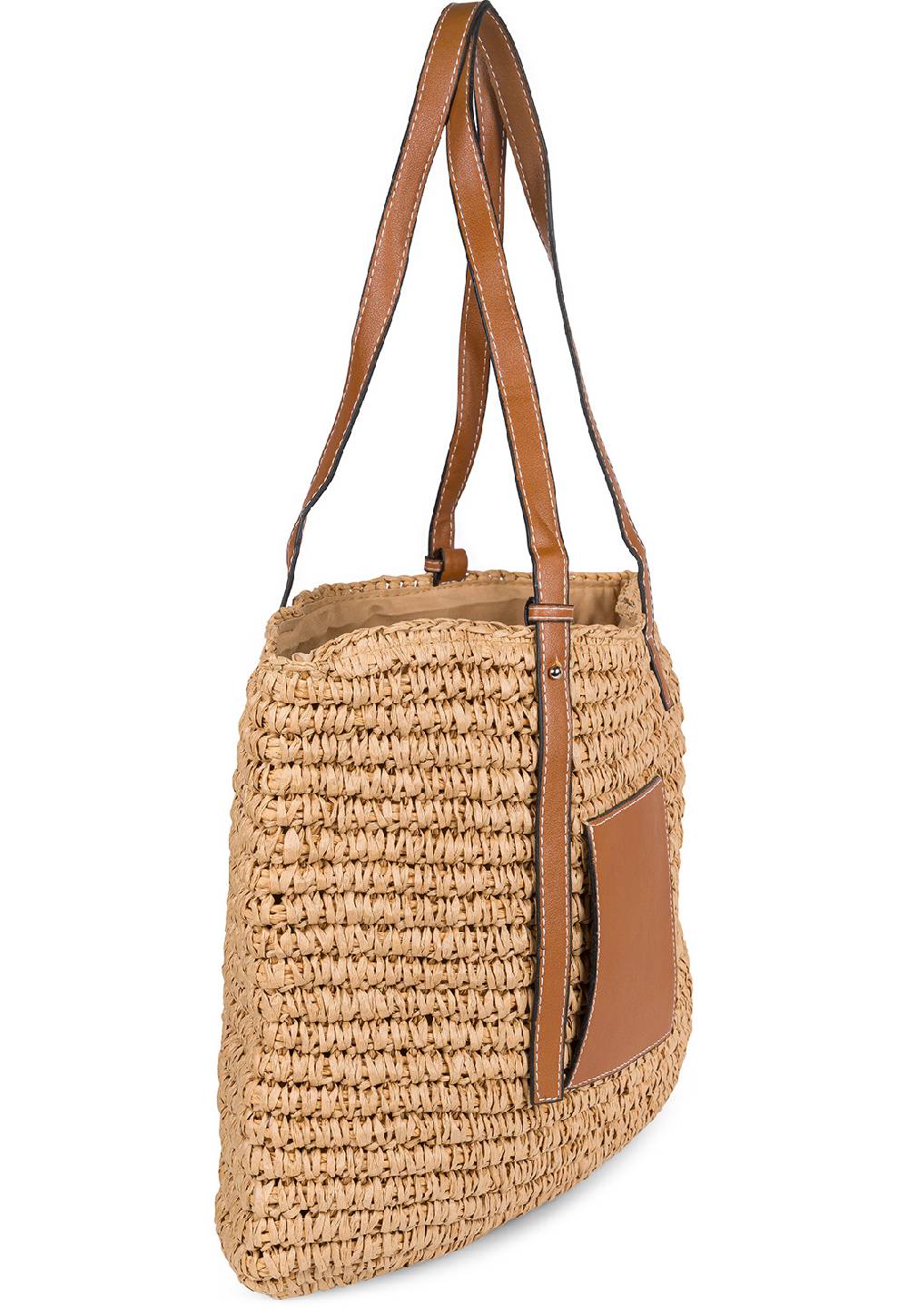 Stylebreaker Korbflecht Schultertasche - Basttasche