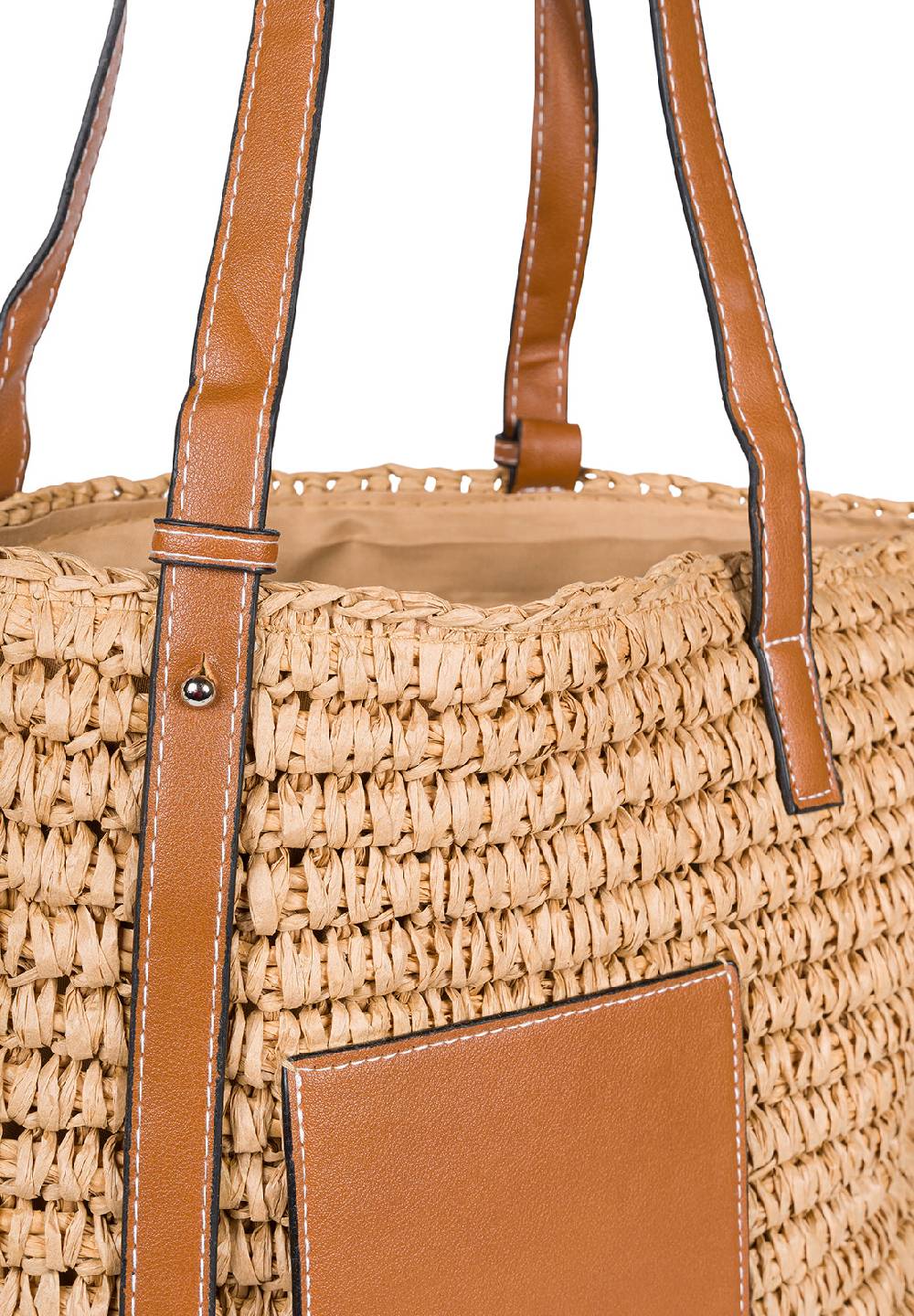 Stylebreaker Korbflecht Schultertasche - Basttasche