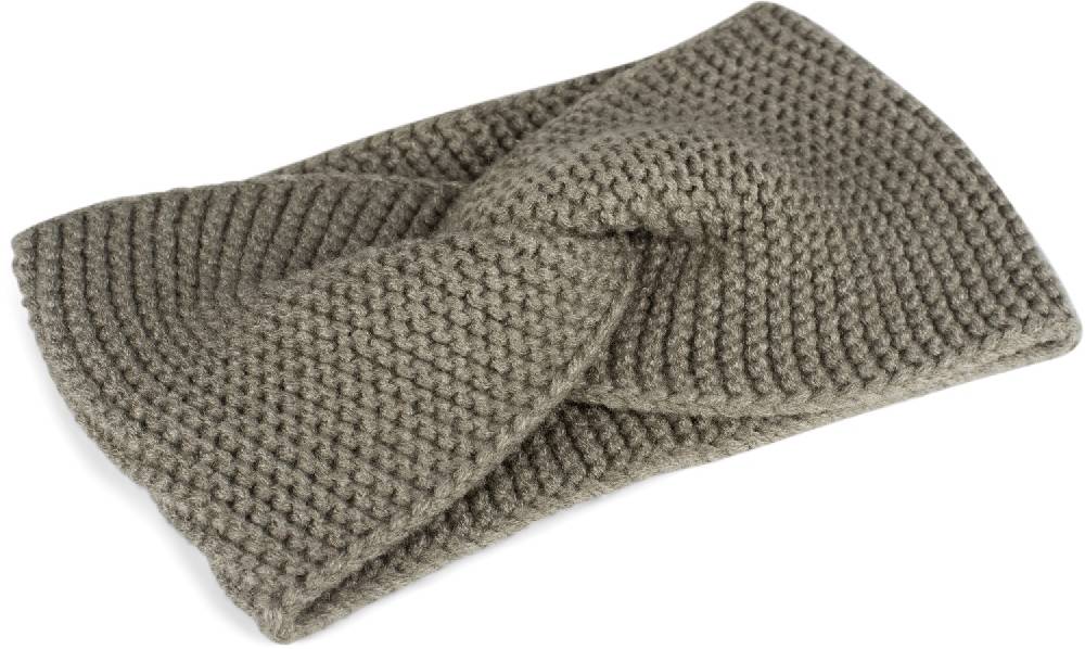 Stylebreaker Krausstrick Stirnband Twist Knoten