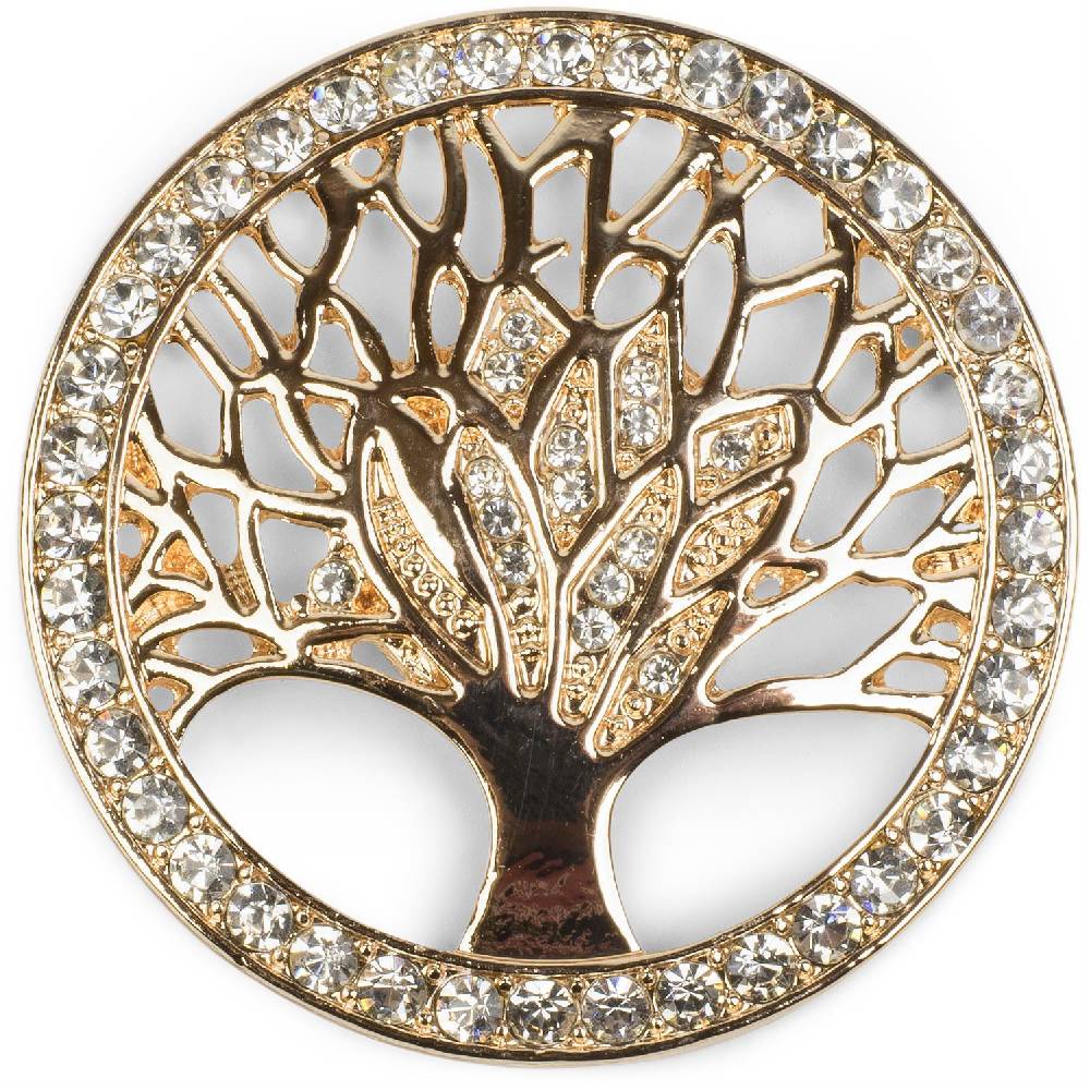 Stylebreaker Lebensbaum Magnet Brosche mit Strass