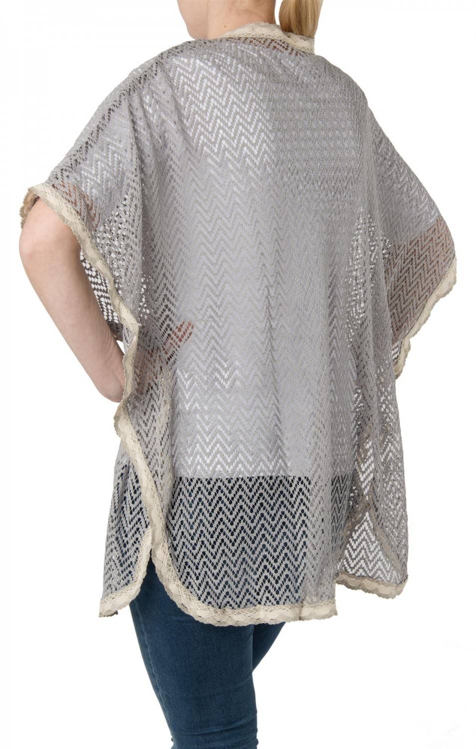 Stylebreaker Leichter Poncho In Häkeloptik