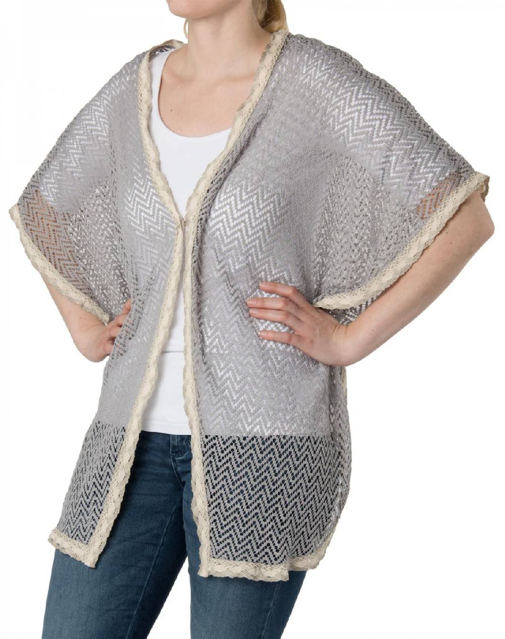 Stylebreaker Leichter Poncho in Häkeloptik