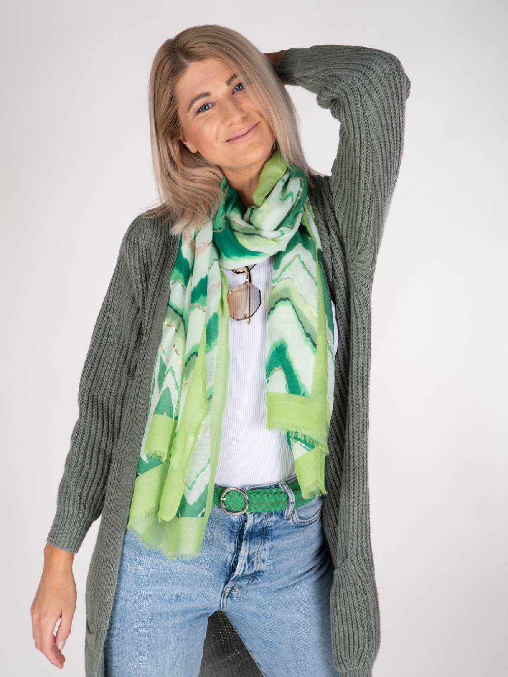 Stylebreaker Leichter Schal Mit Zick-Zack Muster