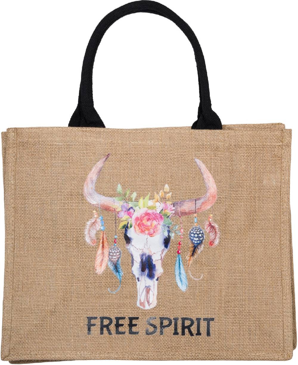 Stylebreaker Leinen Henkeltasche Boho Stier