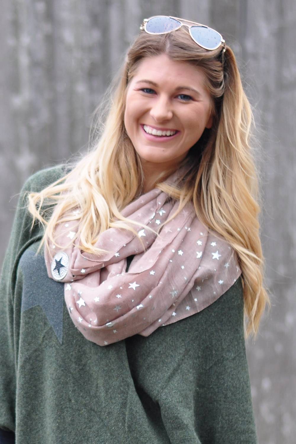 Stylebreaker Loop Schal Mit Metallic Sterne Print