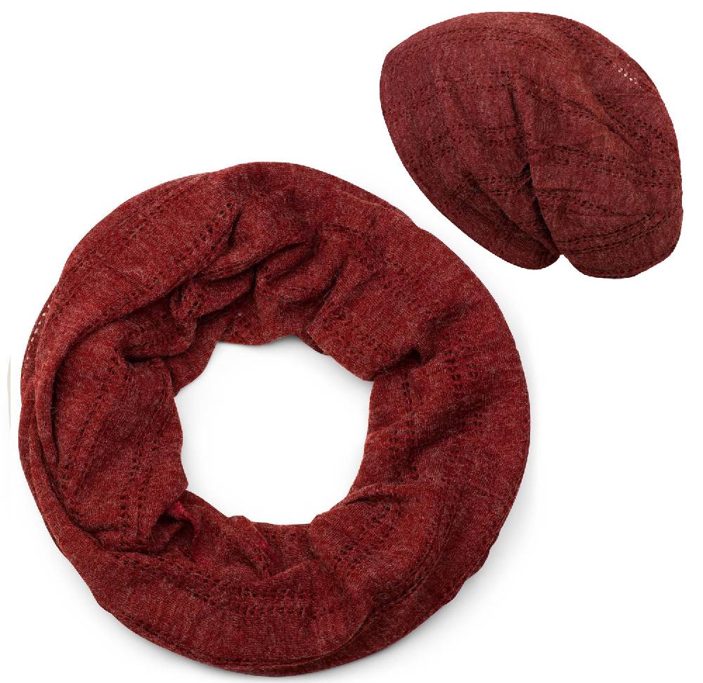 Stylebreaker Loop und Beanie Set Lochstrick Muster