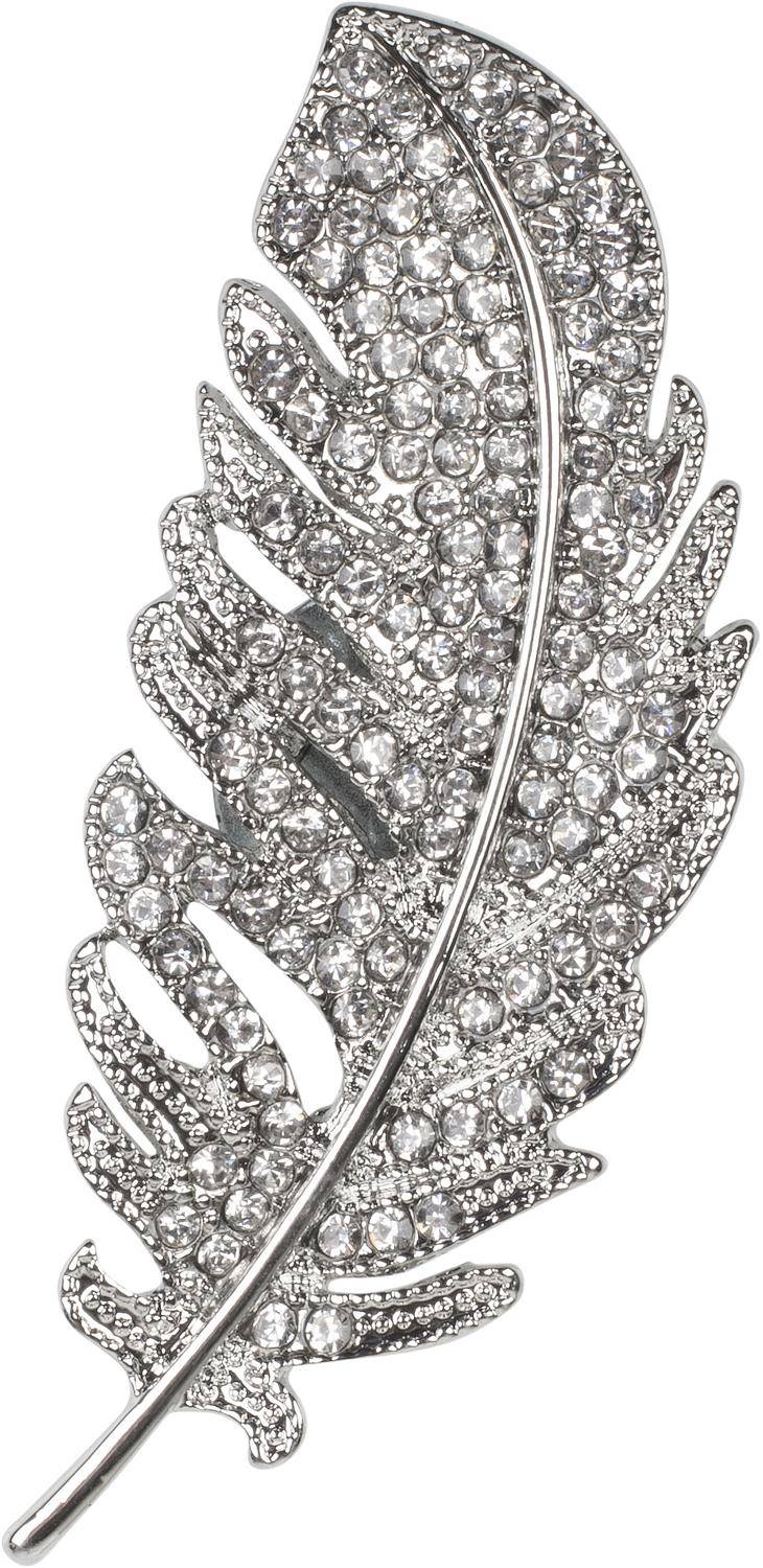 Stylebreaker Magnet Brosche Feder mit Strass