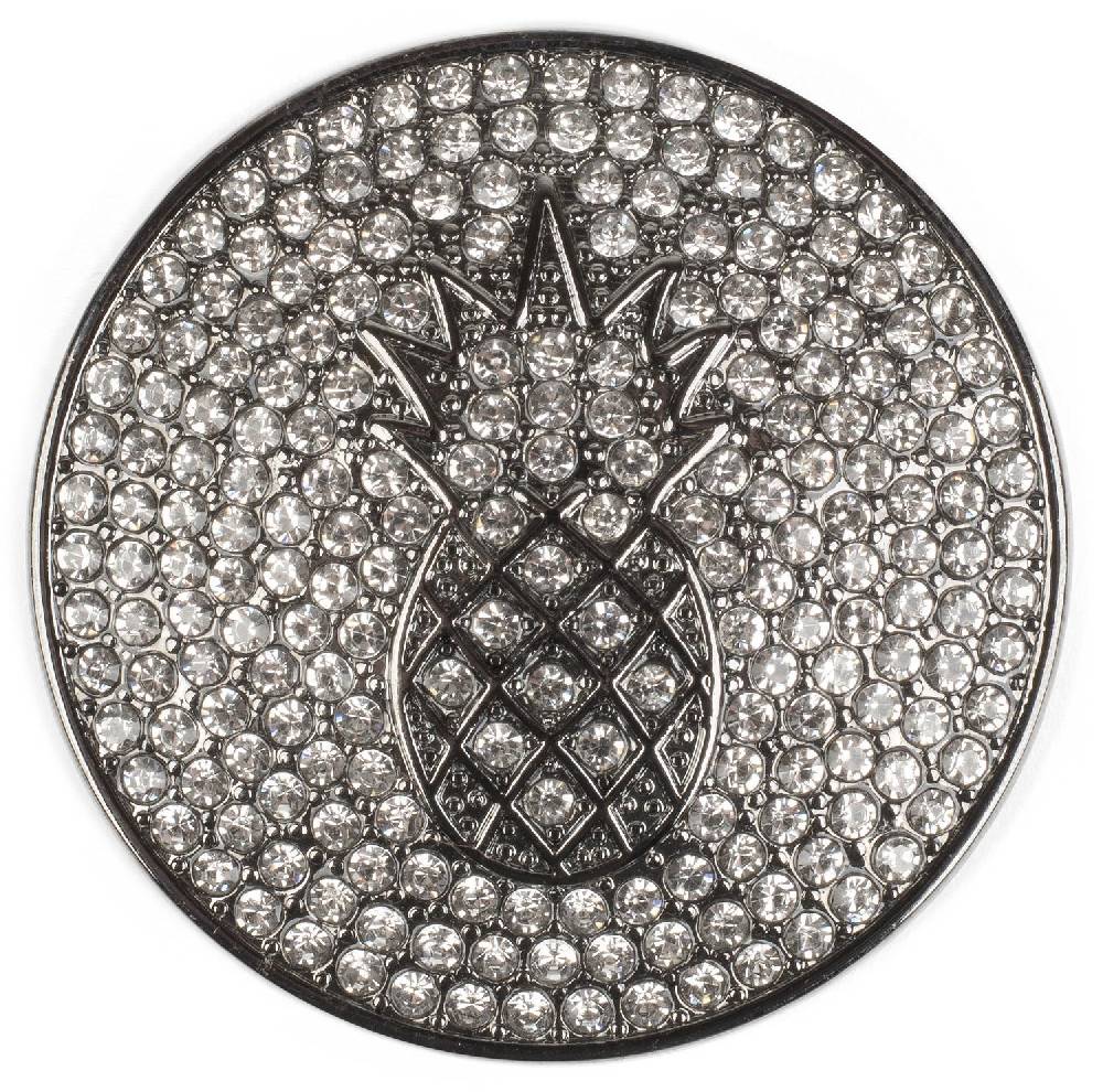 Stylebreaker Magnet Brosche mit Ananas und Strass