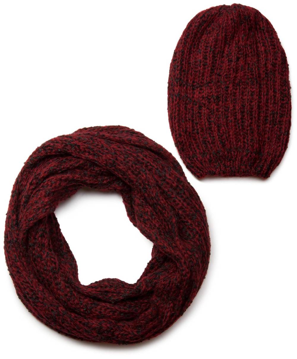 Stylebreaker Marmoriertes Strick Loop & Beanie Set