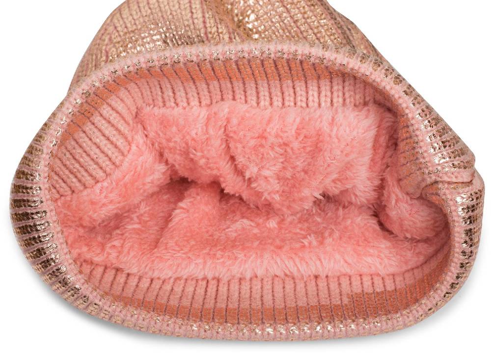 Stylebreaker Metallic Winter Strick Bommelmütze