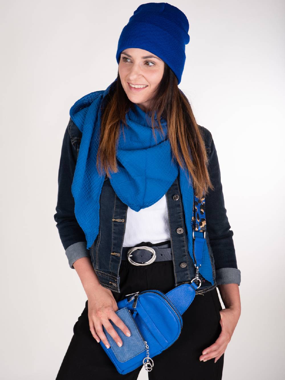 Stylebreaker Musselin Dreiecktuch Einfarbig