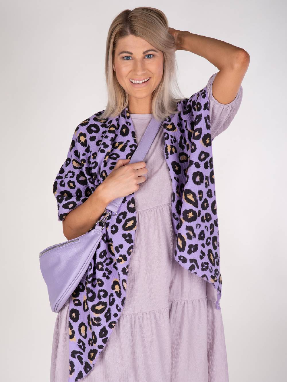 Stylebreaker Musselin Dreiecktuch Leoparden Print