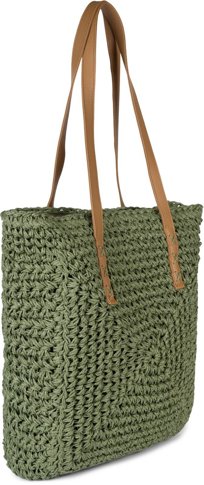 Stylebreaker Papierstroh Schultertasche - Basttasche