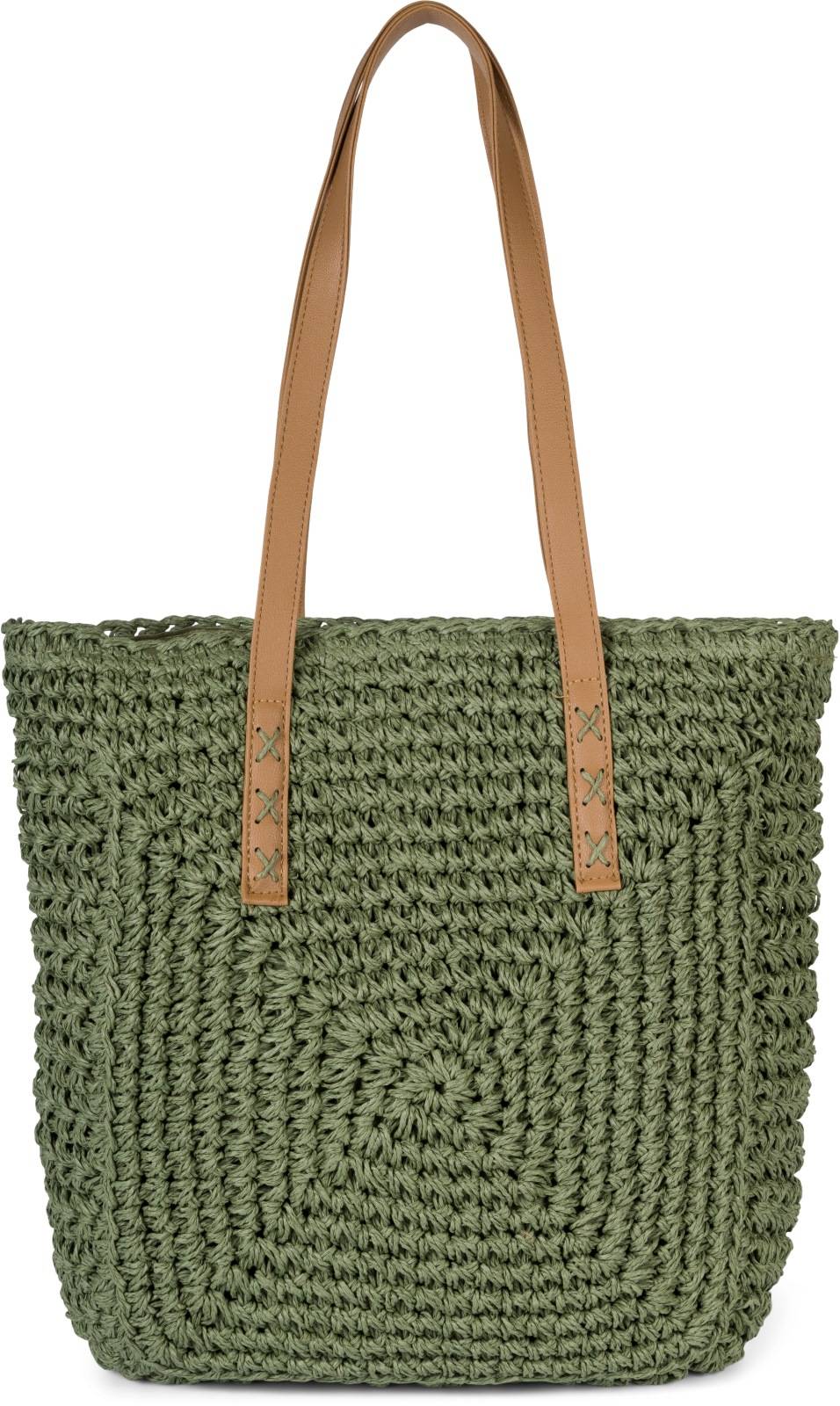 Stylebreaker Papierstroh Schultertasche - Basttasche