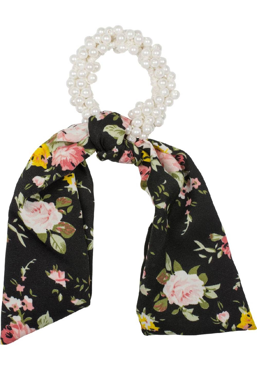 Stylebreaker Perlen Haargummi mit Satin Schleife