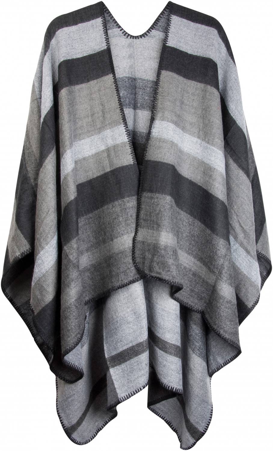 Stylebreaker Poncho Cape mit Streifen Muster