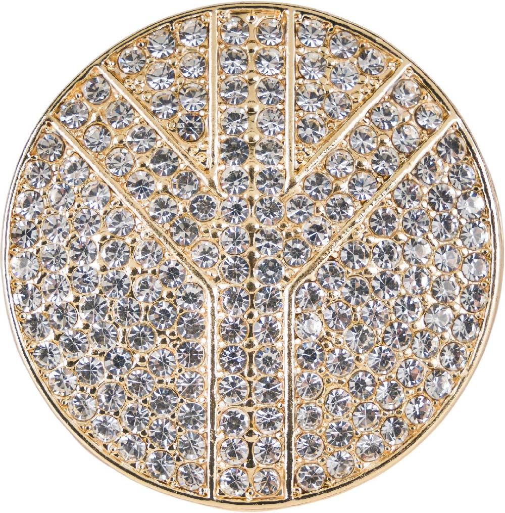 Stylebreaker Runde Magnet Brosche Peace Strass